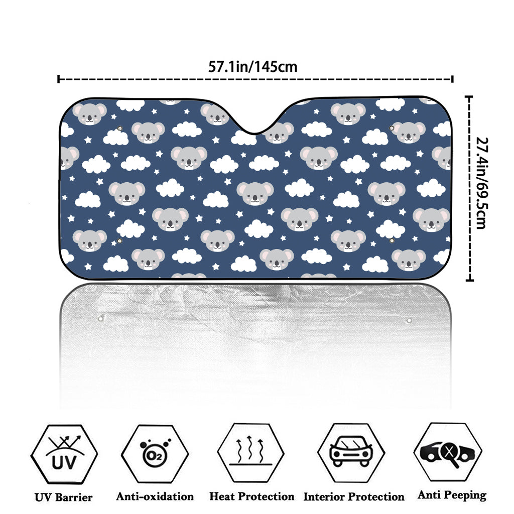 Good Night Koala Pattern Print Car Windshield Sun Shade
