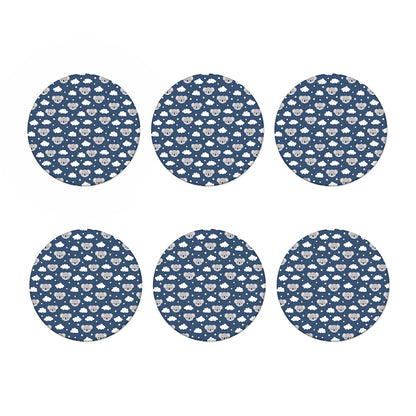 Good Night Koala Pattern Print Coaster Set