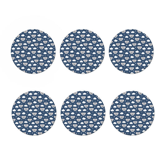 Good Night Koala Pattern Print Coaster Set