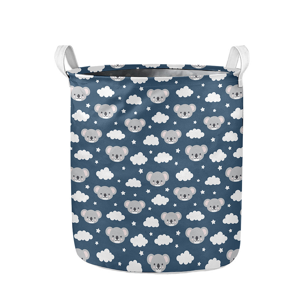 Good Night Koala Pattern Print Collapsible Laundry Basket