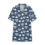 Good Night Koala Pattern Print Cotton Hawaiian Shirt