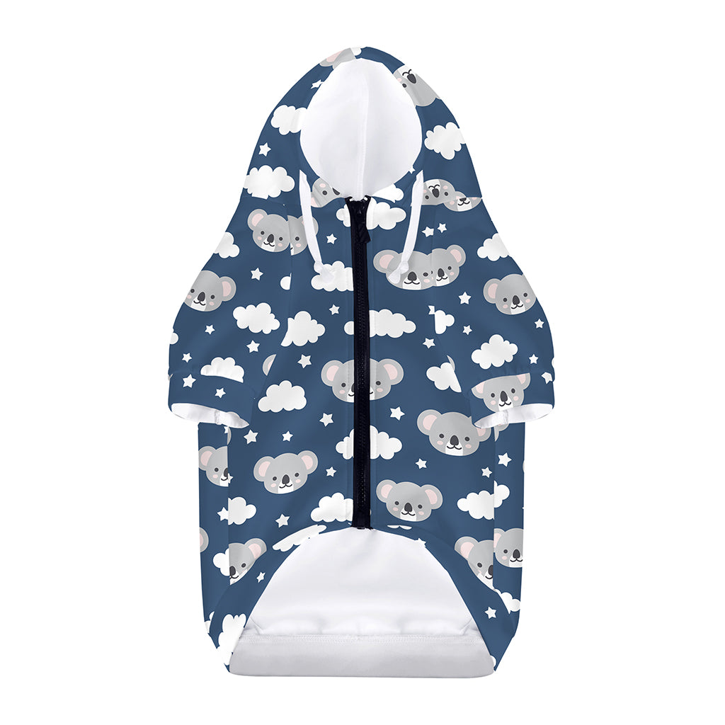Good Night Koala Pattern Print Dog Zip Up Hoodie
