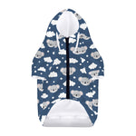 Good Night Koala Pattern Print Dog Zip Up Hoodie