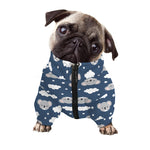 Good Night Koala Pattern Print Dog Zip Up Jacket