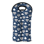 Good Night Koala Pattern Print Double Neoprene Wine Tote