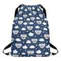 Good Night Koala Pattern Print Drawstring Backpack