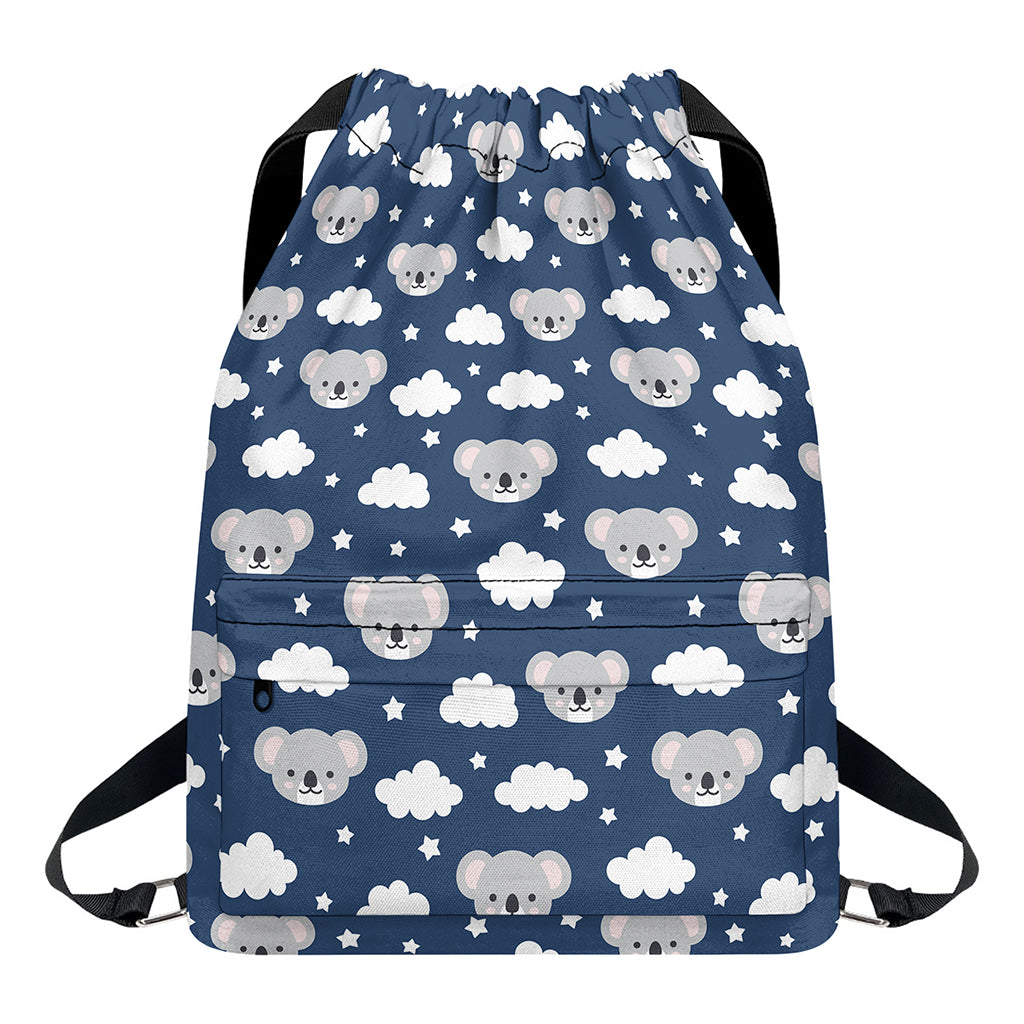 Good Night Koala Pattern Print Drawstring Backpack