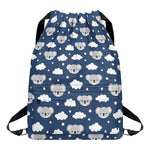 Good Night Koala Pattern Print Drawstring Backpack