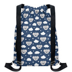 Good Night Koala Pattern Print Drawstring Backpack