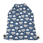 Good Night Koala Pattern Print Drawstring Bag