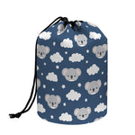 Good Night Koala Pattern Print Drawstring Makeup Bag