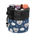 Good Night Koala Pattern Print Drawstring Makeup Bag