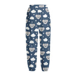 Good Night Koala Pattern Print Fleece Lined Knit Pants
