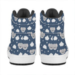 Good Night Koala Pattern Print High Top Leather Sneakers