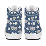 Good Night Koala Pattern Print High Top Leather Sneakers