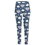 Good Night Koala Pattern Print High-Waisted Pocket Leggings