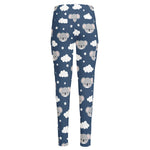 Good Night Koala Pattern Print High-Waisted Pocket Leggings
