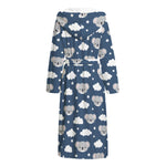 Good Night Koala Pattern Print Hooded Bathrobe