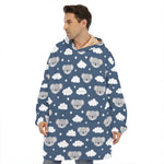Good Night Koala Pattern Print Hoodie Blanket