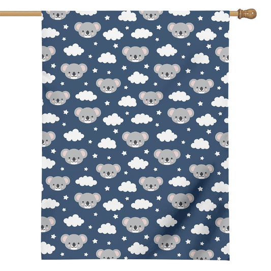 Good Night Koala Pattern Print House Flag