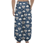 Good Night Koala Pattern Print Lantern Pants