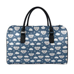 Good Night Koala Pattern Print Leather Duffle Bag