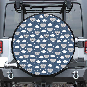 Good Night Koala Pattern Print Leather Spare Tire Cover