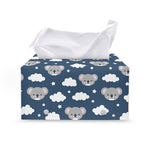 Good Night Koala Pattern Print Leather Tissue Box Cover
