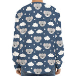 Good Night Koala Pattern Print Long Sleeve Baseball Jersey