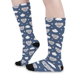 Good Night Koala Pattern Print Long Socks