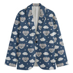 Good Night Koala Pattern Print Men's Blazer