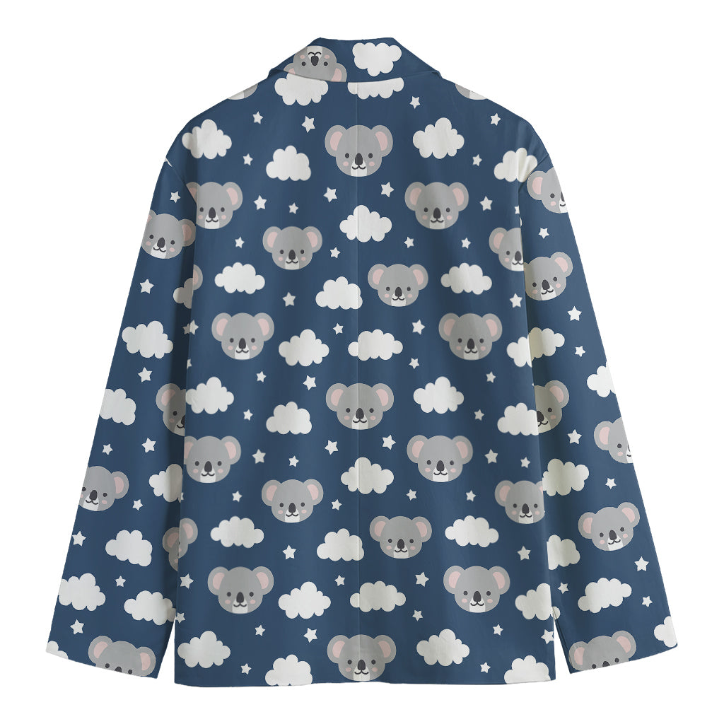 Good Night Koala Pattern Print Men's Blazer