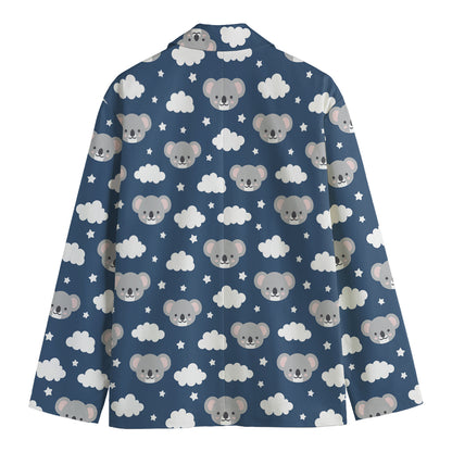 Good Night Koala Pattern Print Men's Blazer