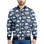 Good Night Koala Pattern Print Men's Bomber Jacket