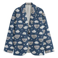 Good Night Koala Pattern Print Men's Cotton Blazer