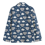 Good Night Koala Pattern Print Men's Cotton Blazer