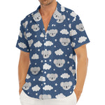 Good Night Koala Pattern Print Men's Deep V-Neck Shirt
