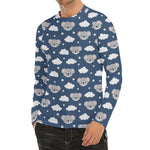 Good Night Koala Pattern Print Men's Long Sleeve Rash Guard