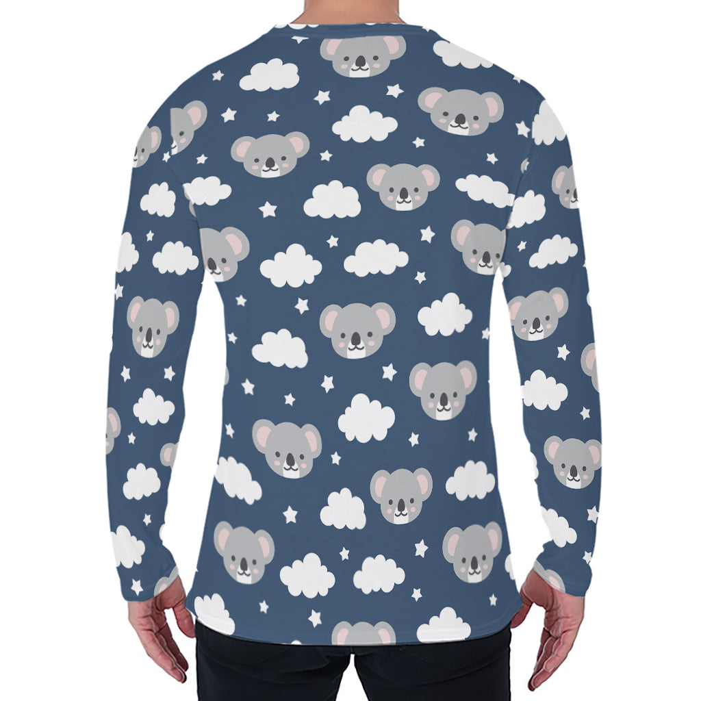 Good Night Koala Pattern Print Men's Long Sleeve T-Shirt