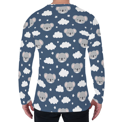 Good Night Koala Pattern Print Men's Long Sleeve T-Shirt