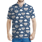 Good Night Koala Pattern Print Men's Polo Shirt