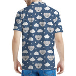 Good Night Koala Pattern Print Men's Polo Shirt