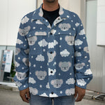 Good Night Koala Pattern Print Men's Shirt Jacket