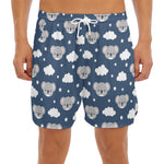Good Night Koala Pattern Print Men's Split Running Shorts