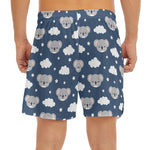 Good Night Koala Pattern Print Men's Split Running Shorts