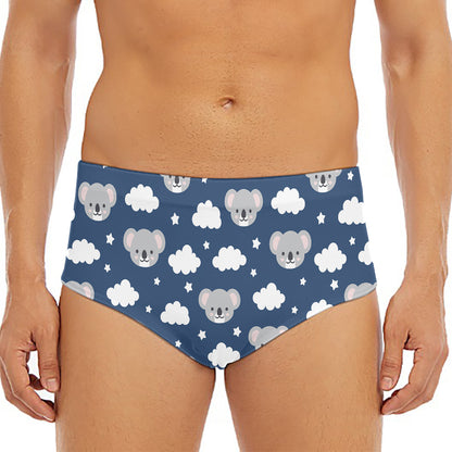 Good Night Koala Pattern Print Men's Triangle Swim Briefs