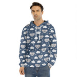 Good Night Koala Pattern Print Men's Velvet Pullover Hoodie