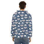 Good Night Koala Pattern Print Men's Velvet Pullover Hoodie