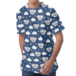 Good Night Koala Pattern Print Men's Velvet T-Shirt
