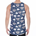 Good Night Koala Pattern Print Men's Velvet Tank Top